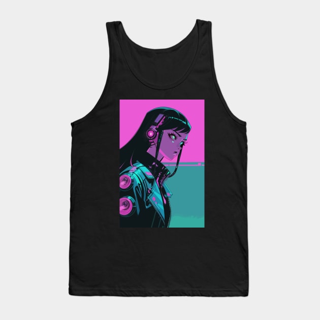 Cyberpunk Anime Girl Tank Top by DeathAnarchy